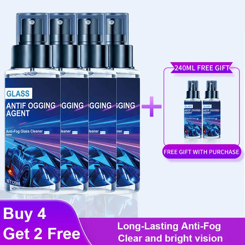 Windshield Cleaner & Anti-Fog Spray, 240Ml Long-Lasting Defogger Solution for Car Windows, Mirrors, and Glasses. Perfect for Winter Driving Safety & Rainy Days