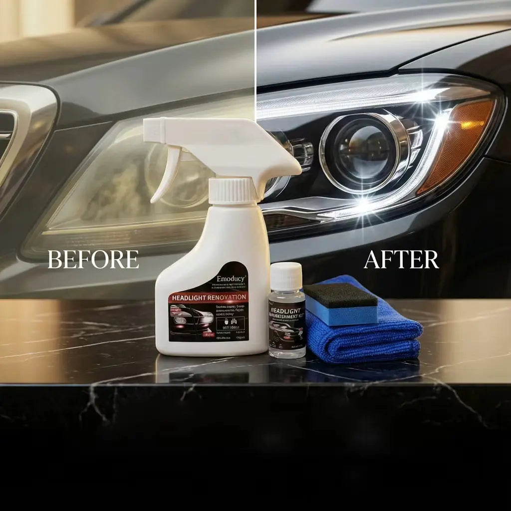 Automotive Headlamp Restoration Fluid Oxidized and Yellowed Automotive Headlamps Blurring Enhanced Crystallization Coating Refurbisher