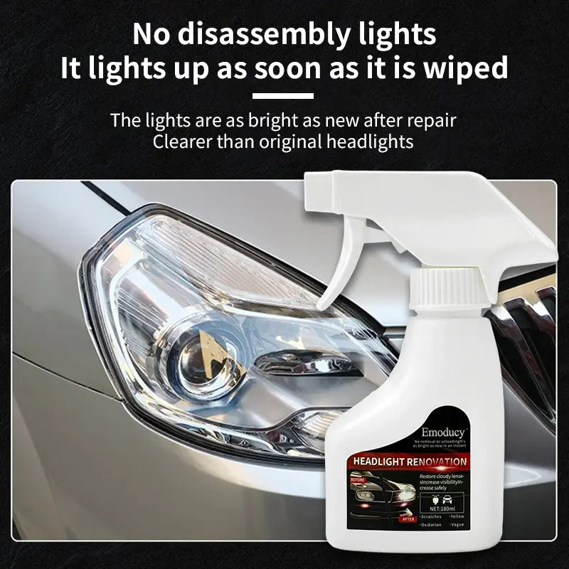 Automotive Headlamp Restoration Fluid Oxidized and Yellowed Automotive Headlamps Blurring Enhanced Crystallization Coating Refurbisher