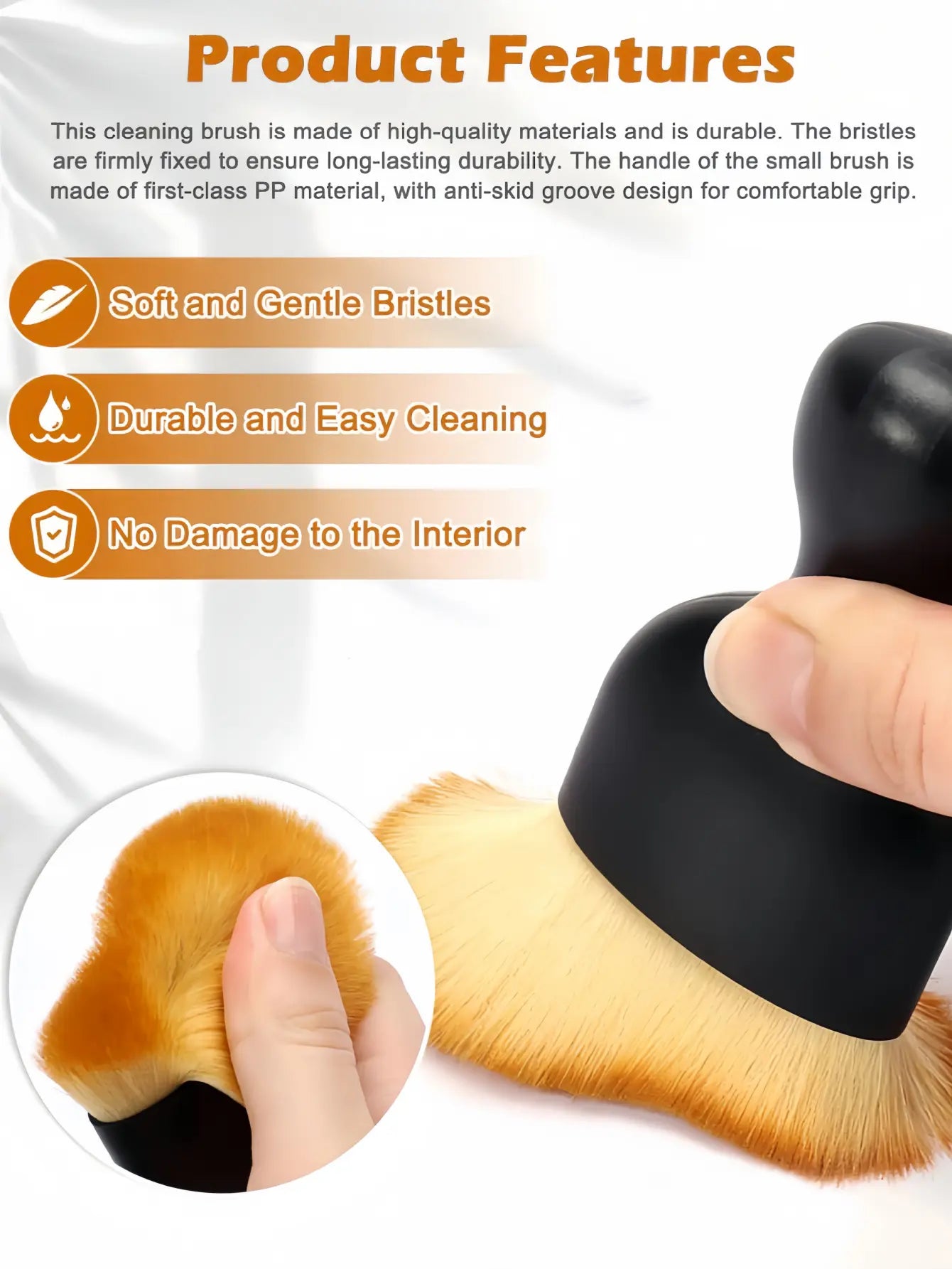 LMMAKE 2Pcs Car Interior Cleaning Brush 