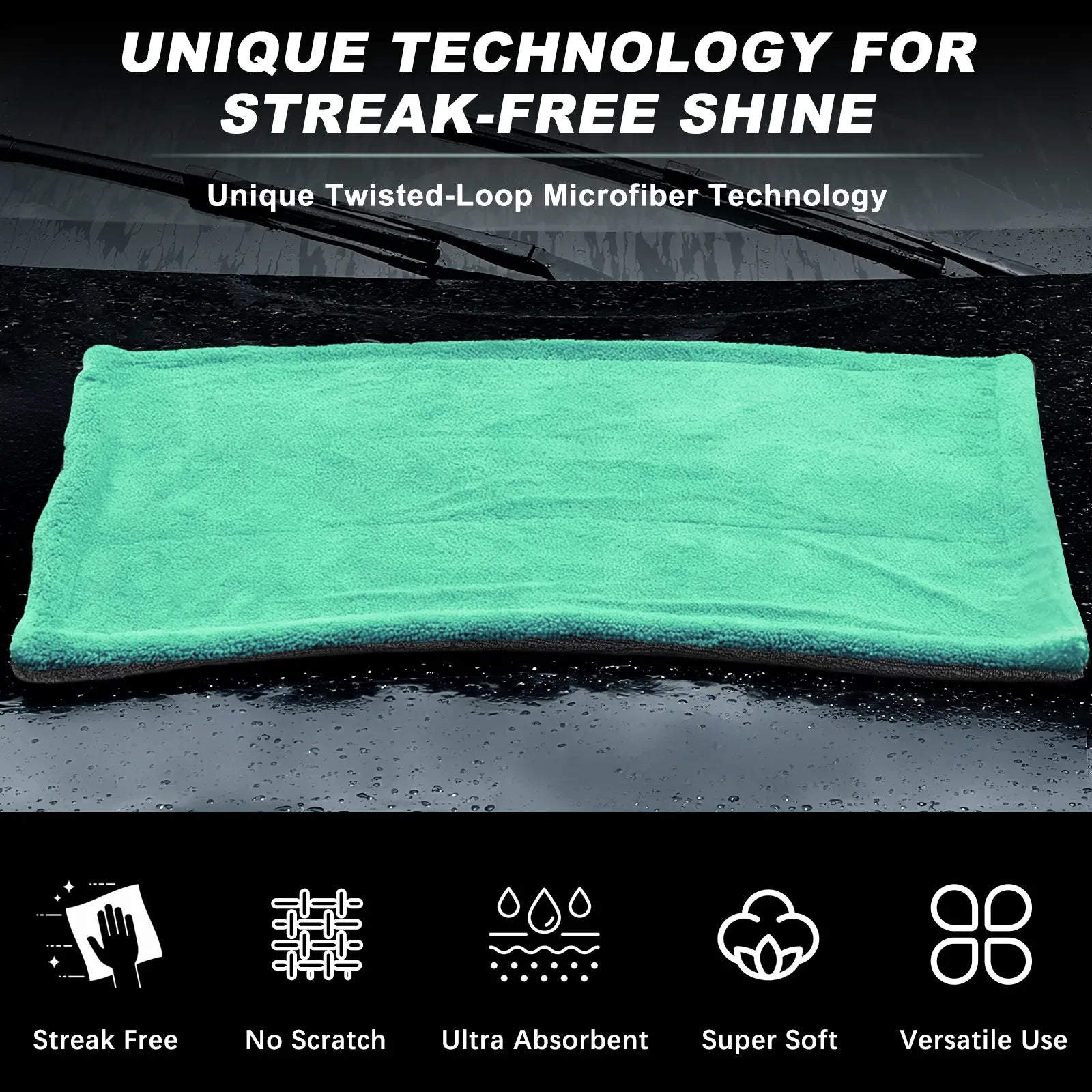 Nowwash 2-Pack 1300 GSM Microfiber Car Drying Towels 36X24 Inch Large Twisted-Loop Cloths for Cars Suvs and Trucks Ultra Absorbent Soft on Paint Streak-Free Performance Durable Double-Sided Design for Detailing Washing and Everyday Vehicle Care
