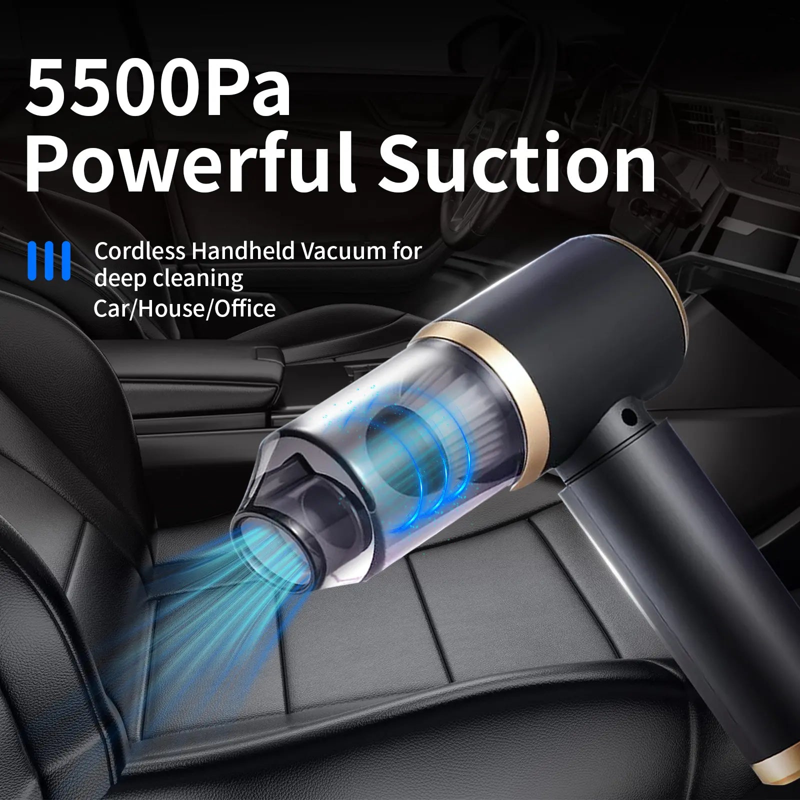 Powerful Handheld Wireless Vacuum Cleaner, with Strong Suction for  Car