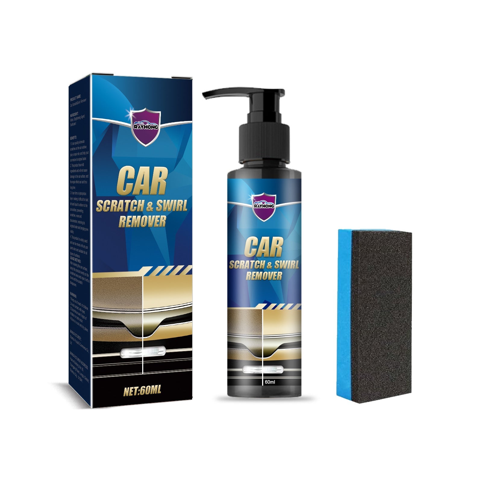 Car Scratch & Swirl Remover, Car Polishing Scratch Repair Paint Curing Renovation Touch-Up Detailer