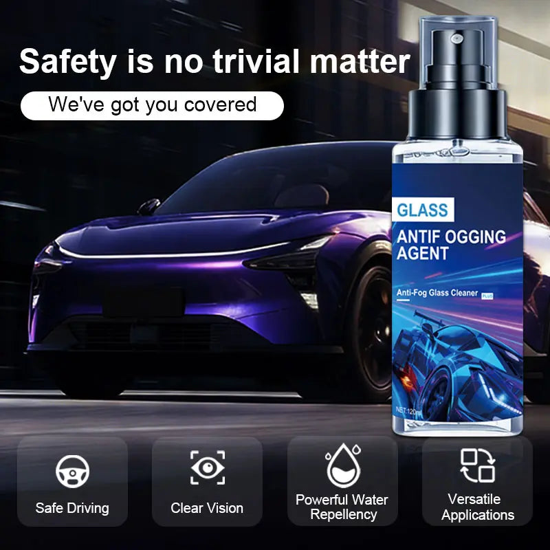 Windshield Cleaner & Anti-Fog Spray, 240Ml Long-Lasting Defogger Solution for Car Windows, Mirrors, and Glasses. Perfect for Winter Driving Safety & Rainy Days
